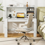 48 Inch Writing Computer Desk with Anti-Tipping Kits and Cable Management Hole-White