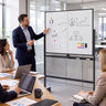 48" x 36" Double-Sided Mobile White Board with Lockable Universal Wheels for Office
