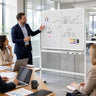 48" x 36" Double-Sided Mobile White Board with Lockable Universal Wheels for Office