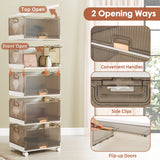 3/4/5/6-Cube Stackable Storage Bins with Detachable Wheels
