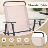 4 Pieces Outdoor Bar Set with Umbrella-Beige