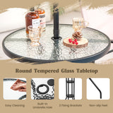 4 Pieces Outdoor Bar Set with Umbrella-Beige