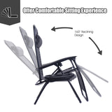 2 Pieces Folding Recliner Zero Gravity Lounge Chair
