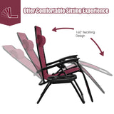 2 Pieces Folding Recliner Zero Gravity Lounge Chair