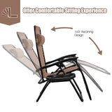 2 Pieces Folding Recliner Zero Gravity Lounge Chair
