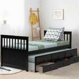 Twin Captainâs Bed with Trundle and 3 Storage Drawers