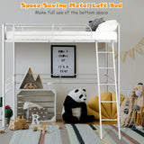 Metal Loft Twin Bed Frame Single High Loft Bed