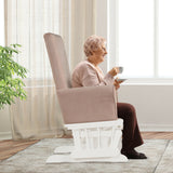 Baby Nursery Relax Rocker Rocking Chair Glider & Ottoman Set-Pink