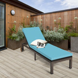 Back Adjustable Cushioned Patio Rattan Lounge Chair