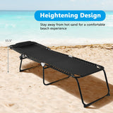 Folding Heightening Design Beach Lounge Chair with Pillow for Patio