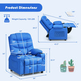 Kids Recliner Chair with Cup Holder and Footrest for Children