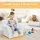 Pink Kids Sofa Armrest Couch with Ottoman
