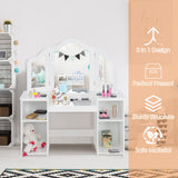 Kids Tri Folding Mirror Makeup Dressing Vanity Table Set