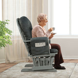 Baby Nursery Relax Rocker Rocking Chair Glider and Ottoman Set-Gray