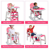 3-in-1 Baby High Chair with Lockable Universal Wheels