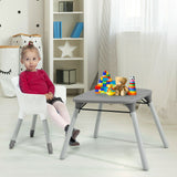 4-in-1 Baby Convertible Toddler Table Chair Set with PU Cushion
