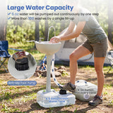 4.5 Gal Wash Basin Stand with 6.34 Gal Recovery Tank and Rolling Wheels