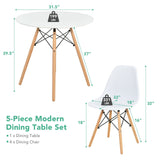 5 Pieces Table Set With Solid Wood Leg For Dining Room