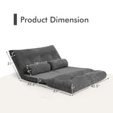 6-Position Adjustable Sleeper Lounge Couch with 2 Pillows