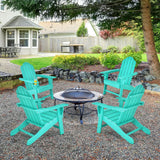 Outdoor Adirondack Chair with Built-in Cup Holder for Backyard Porch