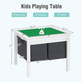 2-in-1 Kids Double-sided Activity Building Block Table with Drawers