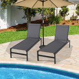 6-Position Chaise Lounge Chairs with Rustproof Aluminium Frame