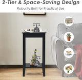 Set of 2 Versatile 2-Tier End Table with Storage Shelf
