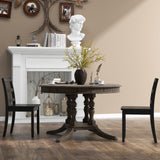 Set of 2 Wood Dining Chairs with Solid Rubber Wood Legs