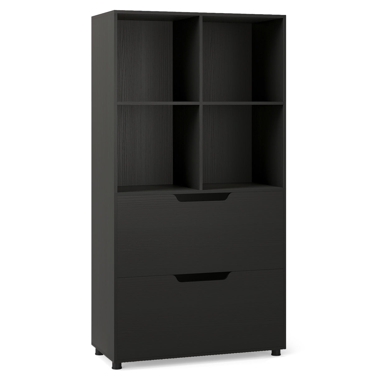 4-Cube Bookcase with 2 Drawers 51 inch 5-Tier Tall Freestanding Bookshelf