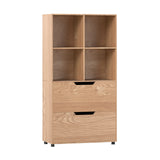4-Cube Bookcase with 2 Drawers 51 inch 5-Tier Tall Freestanding Bookshelf