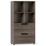 4-Cube Bookcase with 2 Drawers 51 inch 5-Tier Tall Freestanding Bookshelf