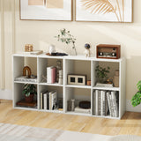 4 Cube Bookshelf with Back Guardrail for Living Room Bedroom-White