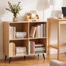 4-Cube Wooden Bookshelf Bookcase with 5 Metal Legs for Home