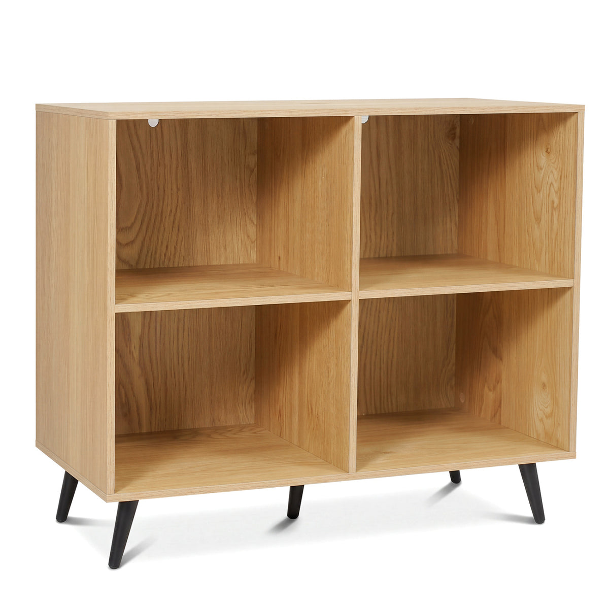 4-Cube Wooden Bookshelf Bookcase with 5 Metal Legs for Home