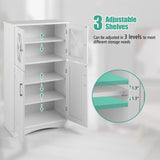 4 Doors Freeestanding Bathroom Floor Cabinet with Adjustable Shelves