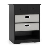 4-Drawer Dresser Modern Chest Storage Organizer with Open Shelves