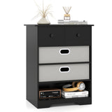 4-Drawer Dresser Modern Chest Storage Organizer with Open Shelves