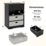 4-Drawer Dresser Modern Chest Storage Organizer with Open Shelves