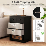 4-Drawer Dresser Modern Chest Storage Organizer with Open Shelves