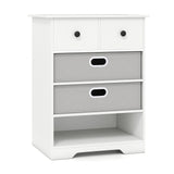 4-Drawer Dresser Modern Chest Storage Organizer with Open Shelves