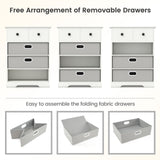 4-Drawer Dresser Modern Chest Storage Organizer with Open Shelves