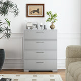 4 Drawer Storage Cabinet with Metal Legs Handles with Anti-Toppling Devices