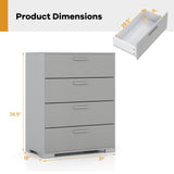 4 Drawer Storage Cabinet with Metal Legs Handles with Anti-Toppling Devices