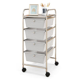 4-Drawer Cart Storage Bin Organizer Rolling with Plastic Drawers
