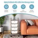 4-Drawer Cart Storage Bin Organizer Rolling with Plastic Drawers