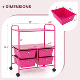 4 Drawers Shelves Rolling Storage Cart Rack