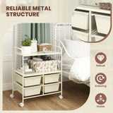 4 Drawers Shelves Rolling Storage Cart Rack