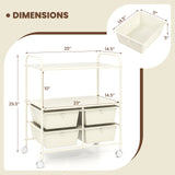 4 Drawers Shelves Rolling Storage Cart Rack