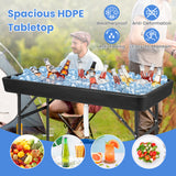 4 Feet Plastic Party Ice Folding Table with Matching Skirt