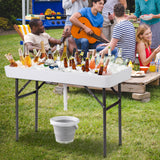 4 Feet Plastic Party Ice Folding Table with Matching Skirt